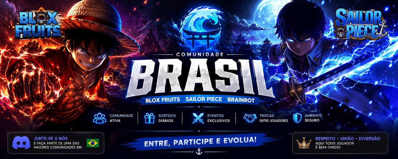 Discovery splash banner for Blox Fruits • Sailor Piece | Roblox Brasil 🇧🇷 Discord server