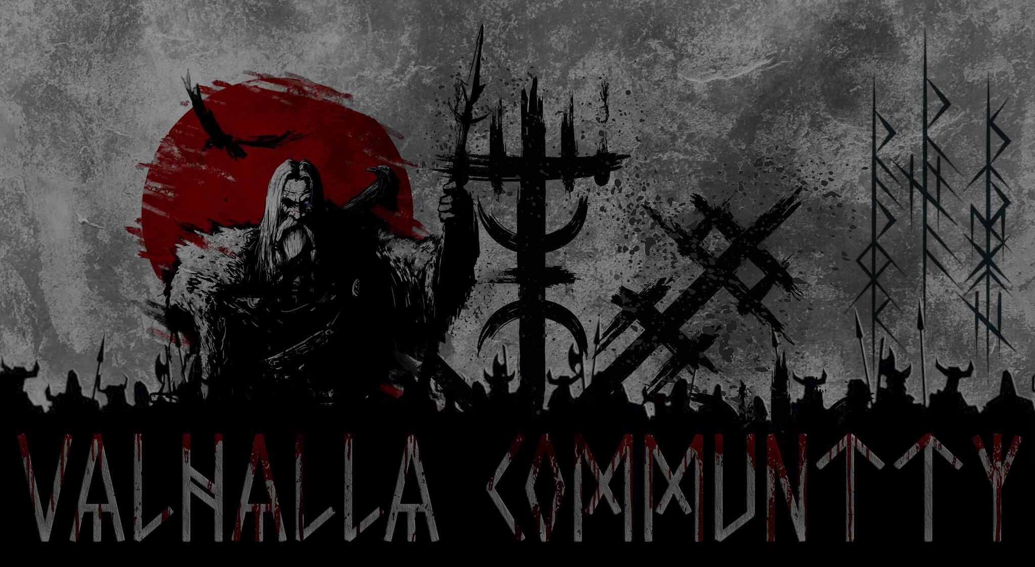 Discovery splash banner for Valhalla Community Discord server