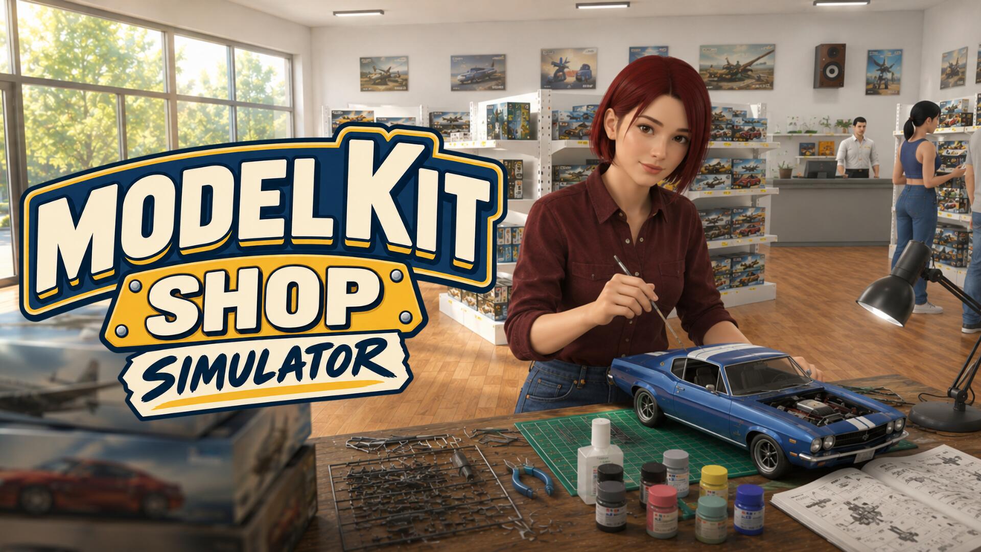 Discovery splash banner for Model Kit Shop Simulator Discord server