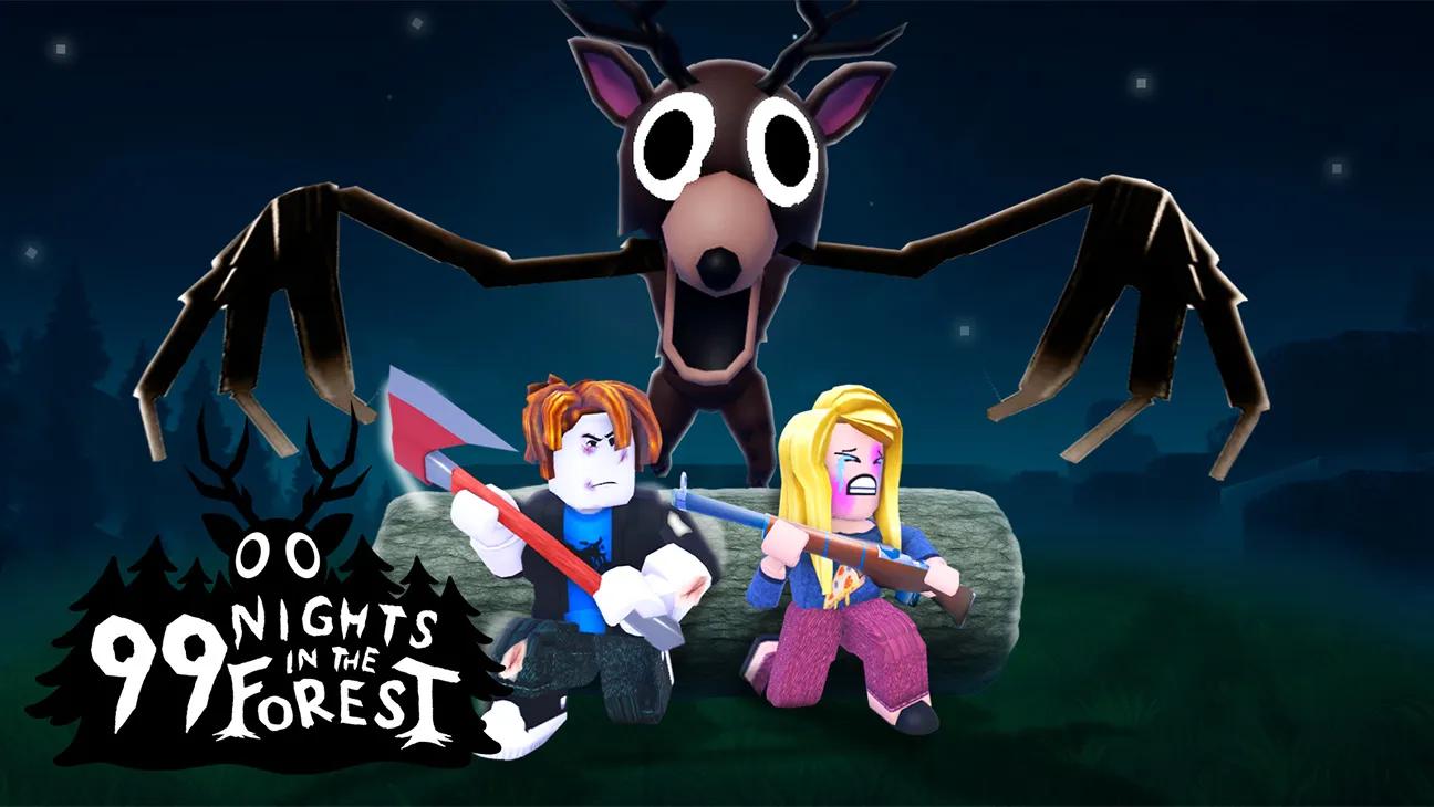 Discovery splash banner for 99 Nights In The Forest Discord server