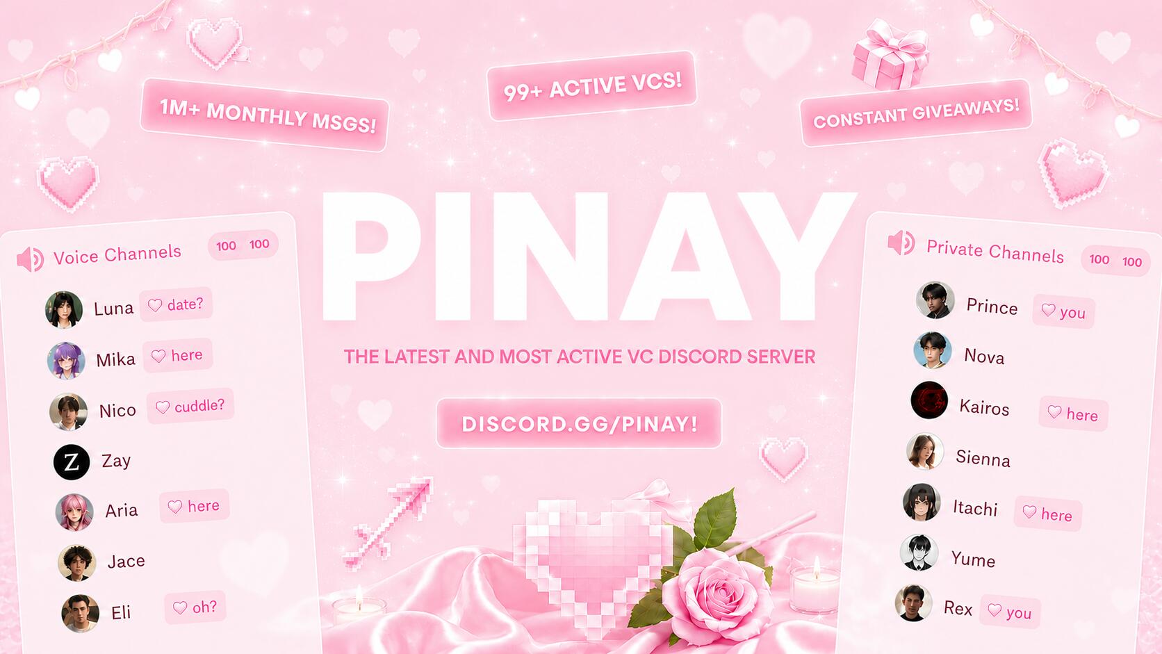 Discovery splash banner for Pinay #high | Voice Chat • Social • Emojis & Stickers • Icons • Egirls • Gaming • Make Friends Discord server