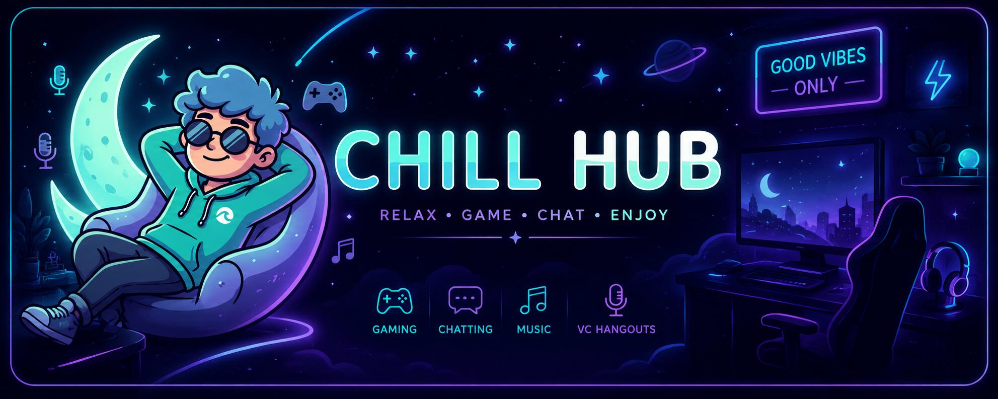 Discovery splash banner for Chill Hub Discord server