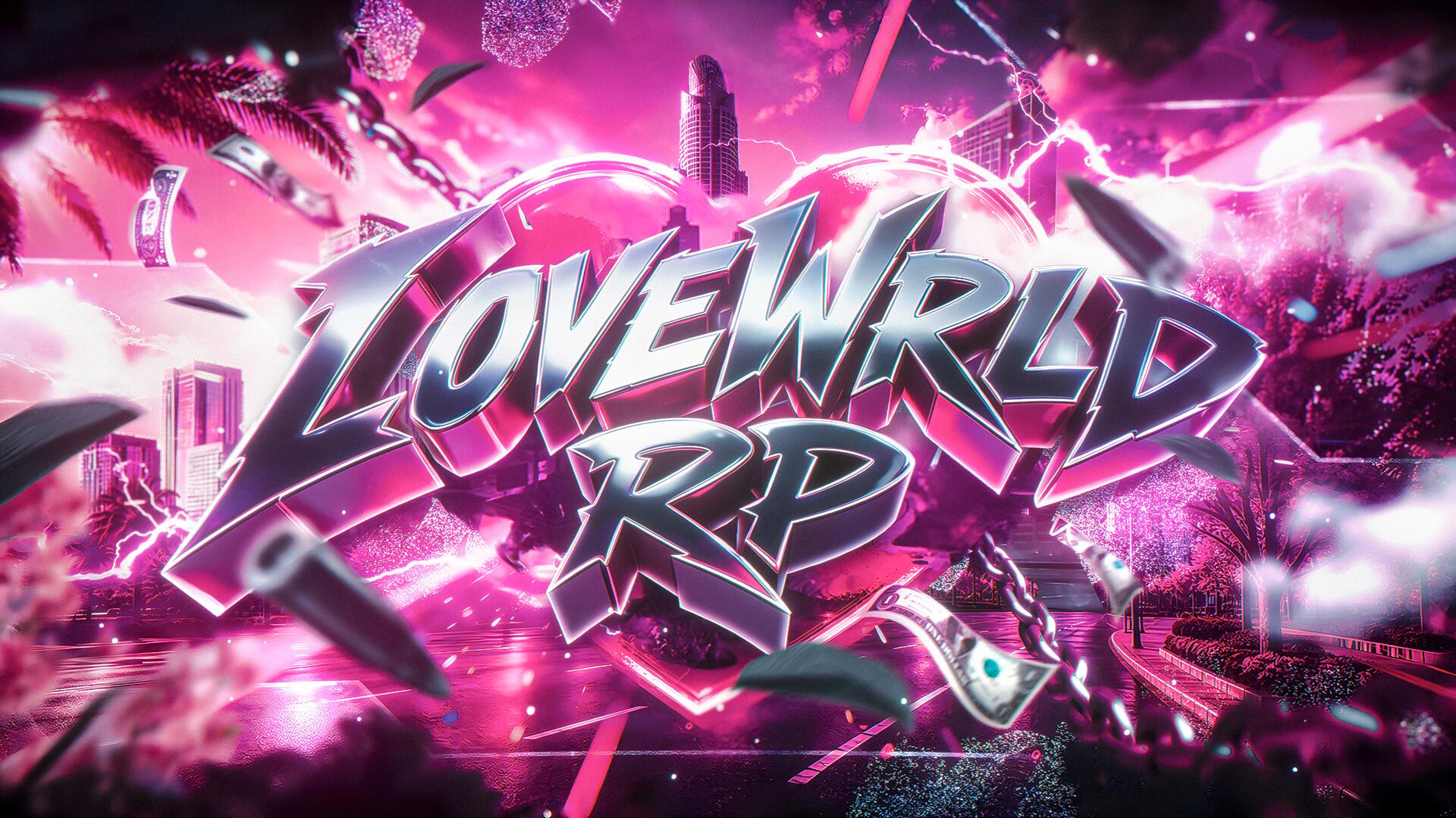 Discovery splash banner for LoveWrld RP | OUT NOW! 💝 Discord server
