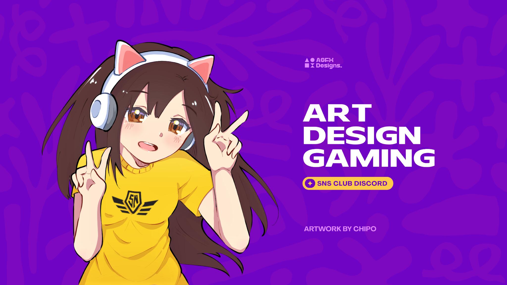 Discovery splash banner for SNS Club - Art, Design & Gaming (by AGFX) Discord server
