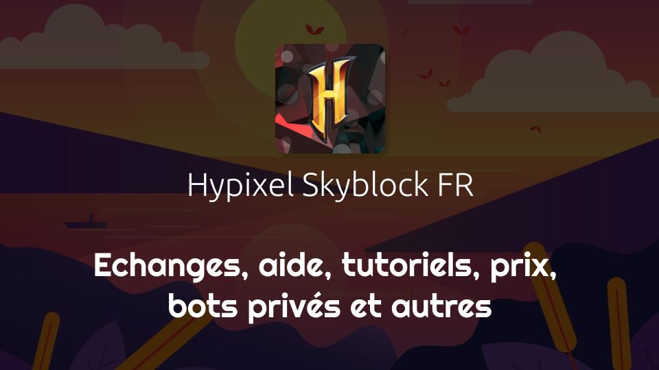 Discovery splash banner for Hypixel Skyblock FR Discord server