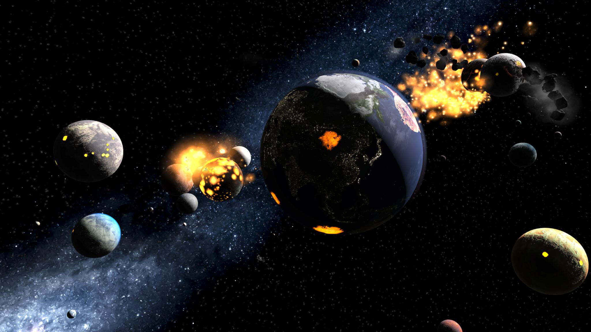Discovery splash banner for Universe Sandbox Discord server