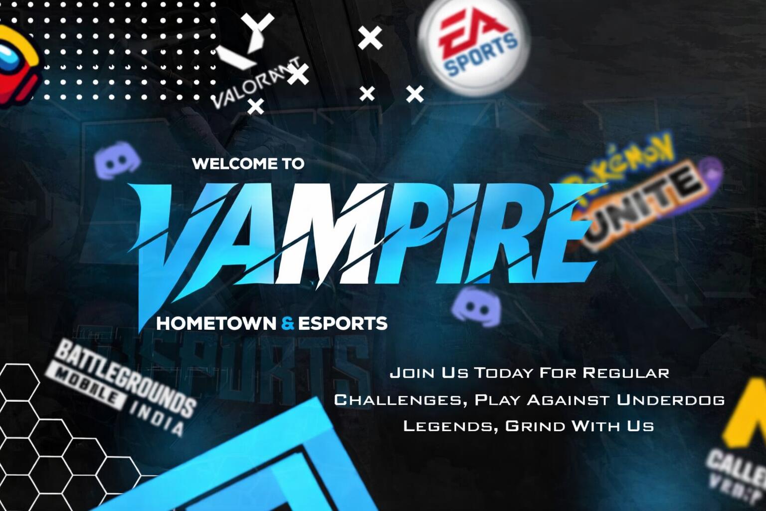 Discovery splash banner for Vampire Esports™ Discord server