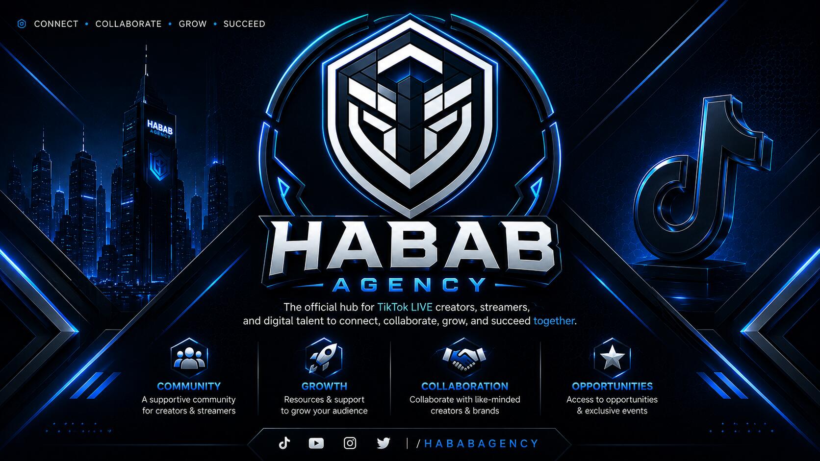 Discovery splash banner for Habab Agency Discord server