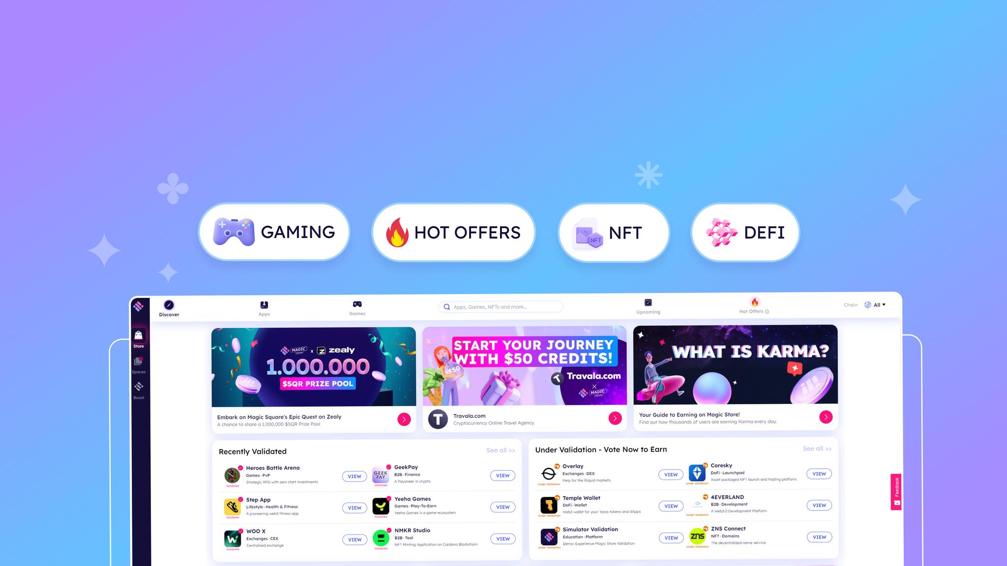 Discovery splash banner for Magic Square Discord server